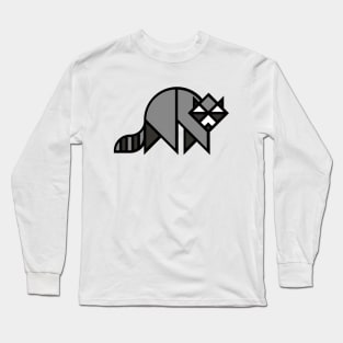 Geometric Raccoon Cartoon Long Sleeve T-Shirt